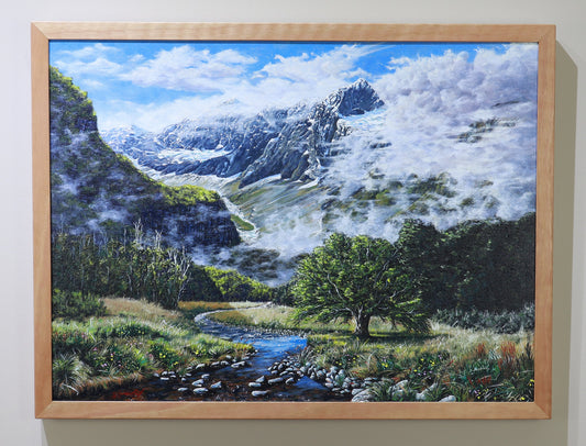 Daniel Beresford, Glacial river, Oil on Canvas
