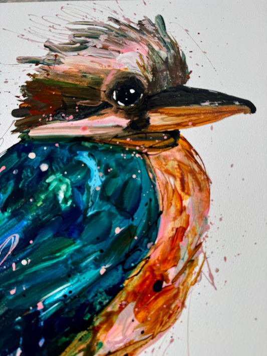 Kerry Bruce, Kelly Kookaburra, Acrylic on 500gsm Art Paper
