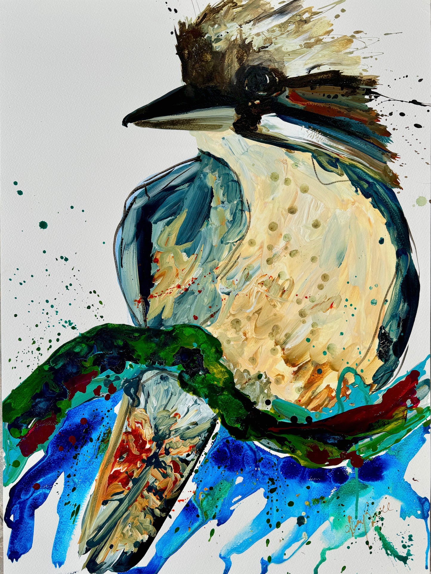 Kerry Bruce,Zach Kookaburra, Acrylic on 500gsm Art Paper