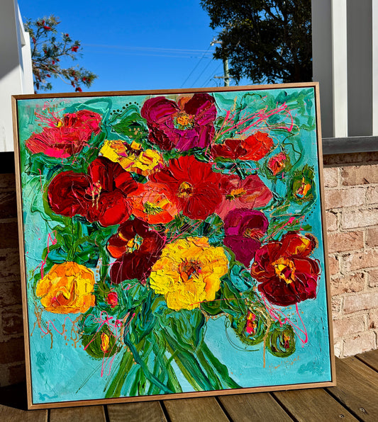 Kerry Bruce, Poppies, Acrylic on Canvas