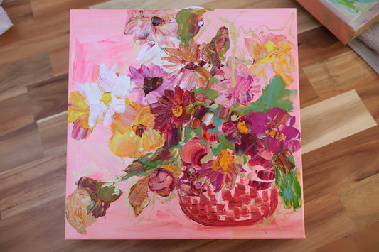 Kerry Bruce, Soft Petals, Acrylic on Canvas