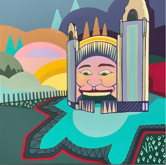 Vanessa Anderson, Luna Park, Acrylic & Oil on Canvas, framed