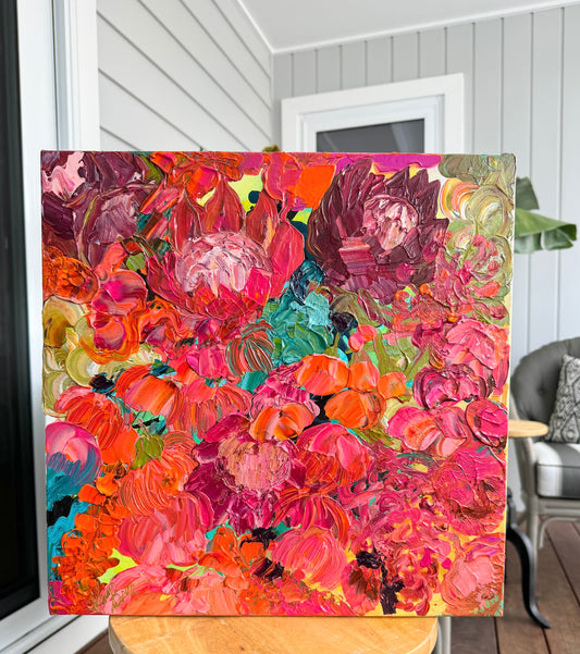 Kerry Bruce, Protea Pop, Acrylic on Canvas