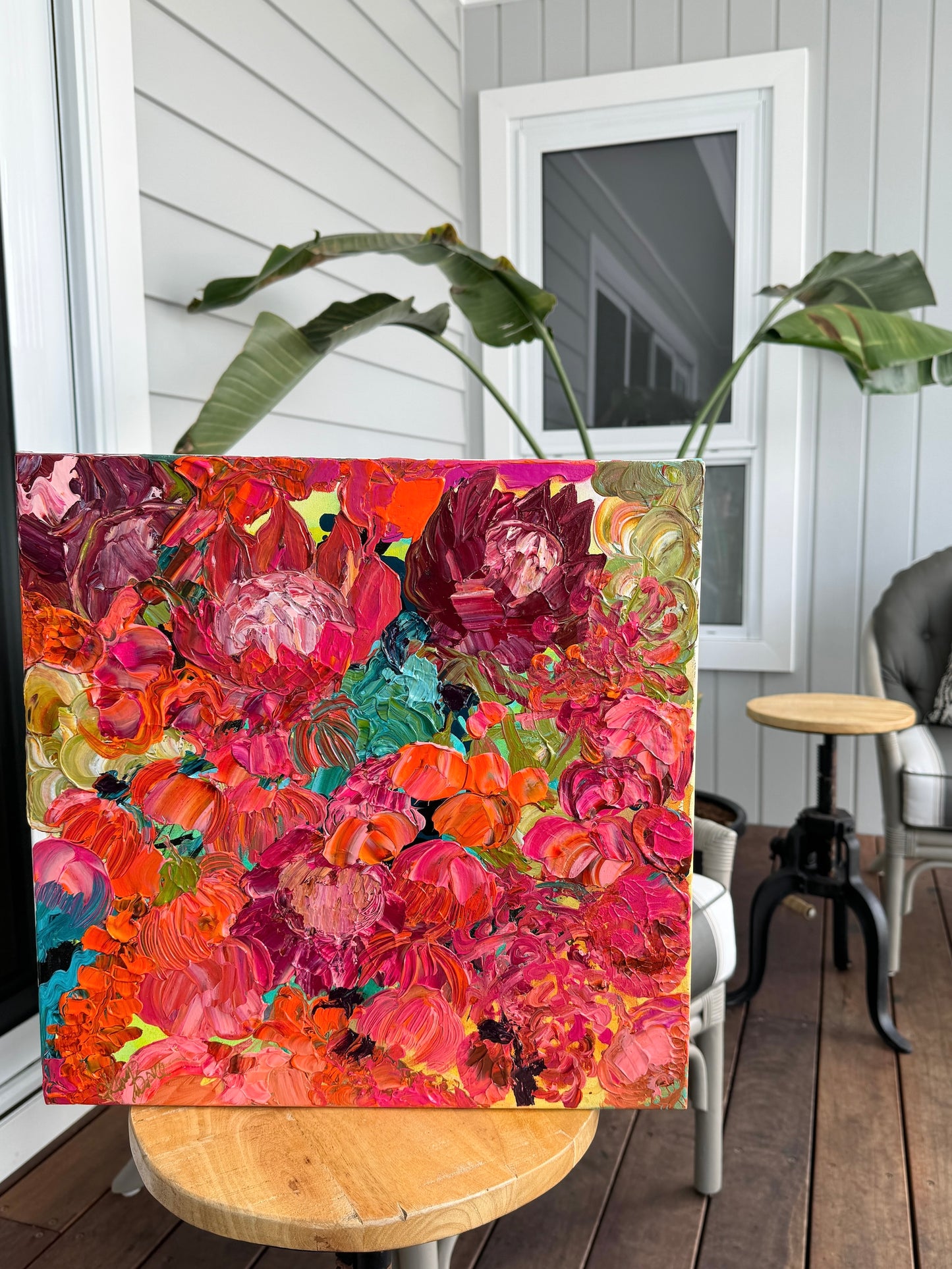 Kerry Bruce, Protea Pop, Acrylic on Canvas