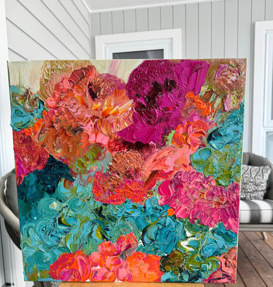 Kerry Bruce, Aqua Bliss, Acrylic on Canvas