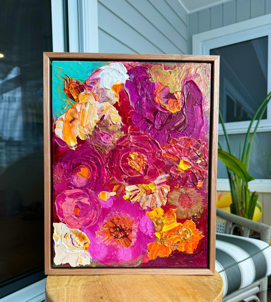 Kerry Bruce, Pink Peonie, Acrylic on Canvas