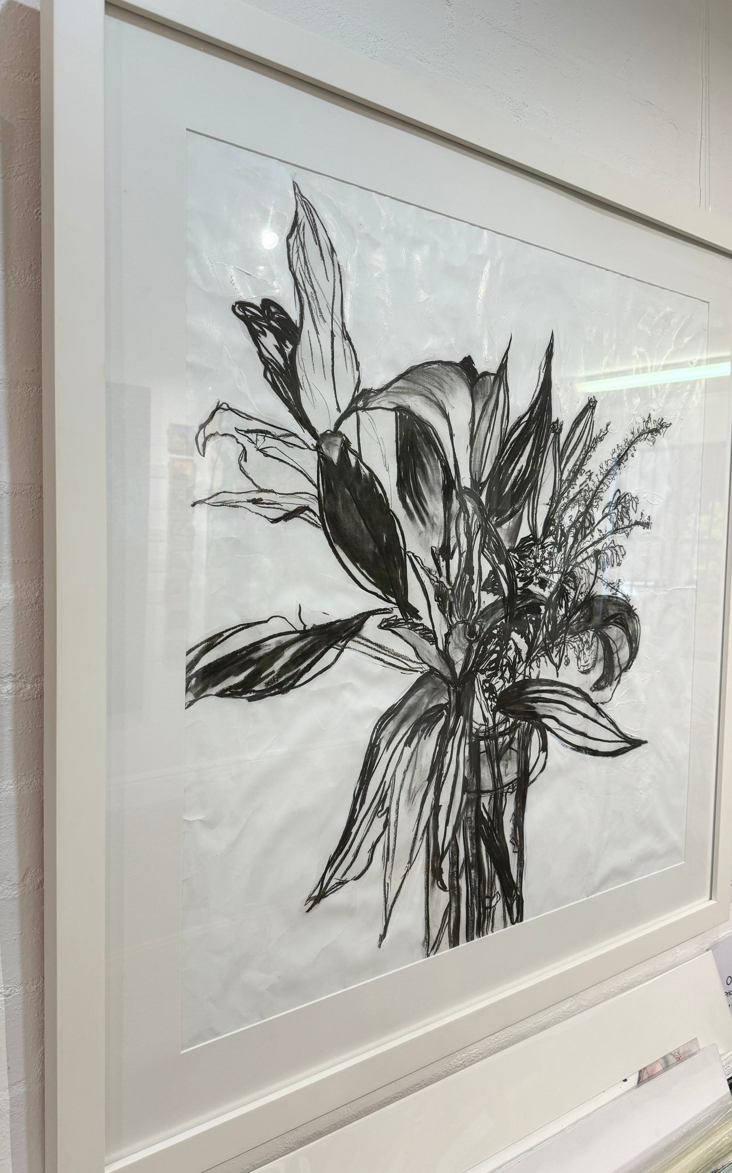 Kerry Bruce, Still LIfe of Florals , Charcoal on Art Paper