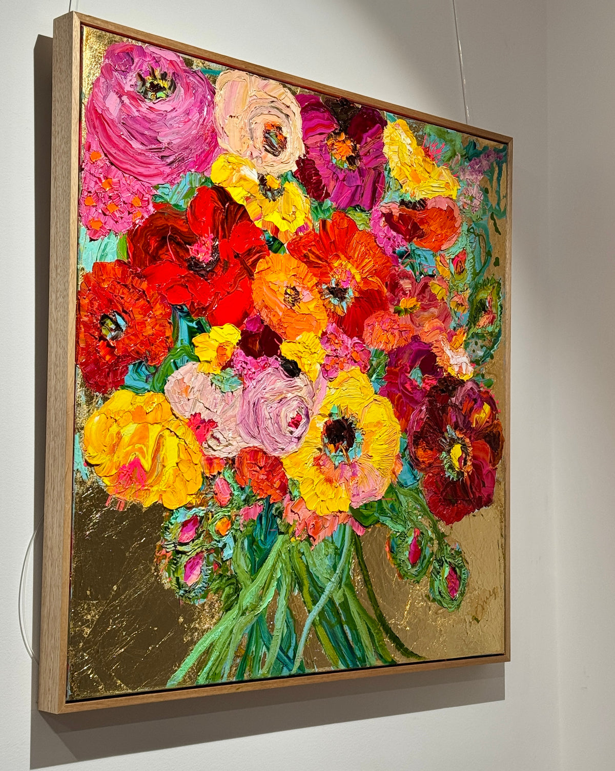 Kerry Bruce, Prosperity, Acrylic on Canvas with gold leaf - framed