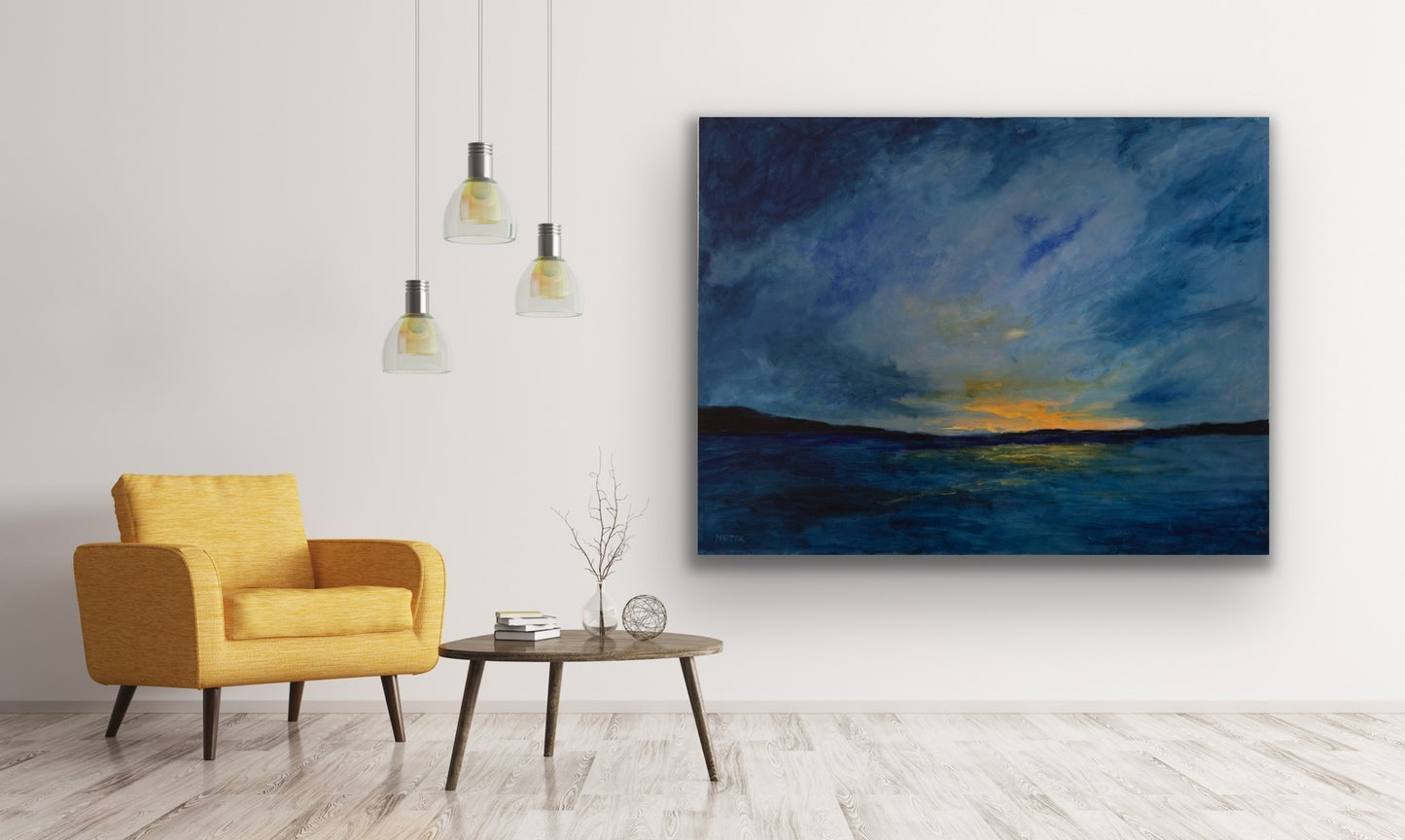 Netta Thompson, Last Glimmer, Mixed Media on Canvas