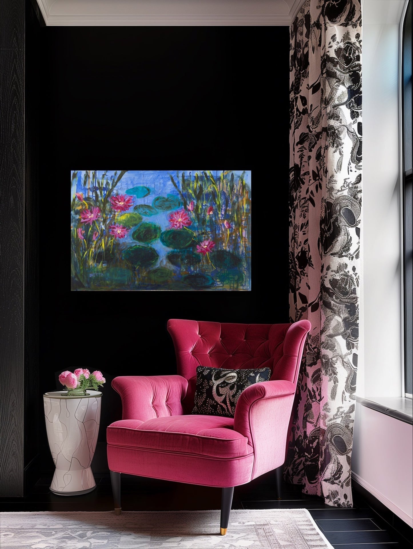 Netta Thompson, Lillies, Oil on Board