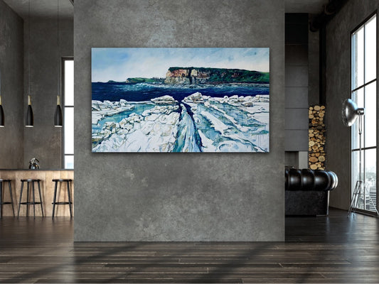 Alisa Beak, Red Cliff's Plateau, Oil & Mixed Medium on Canvas