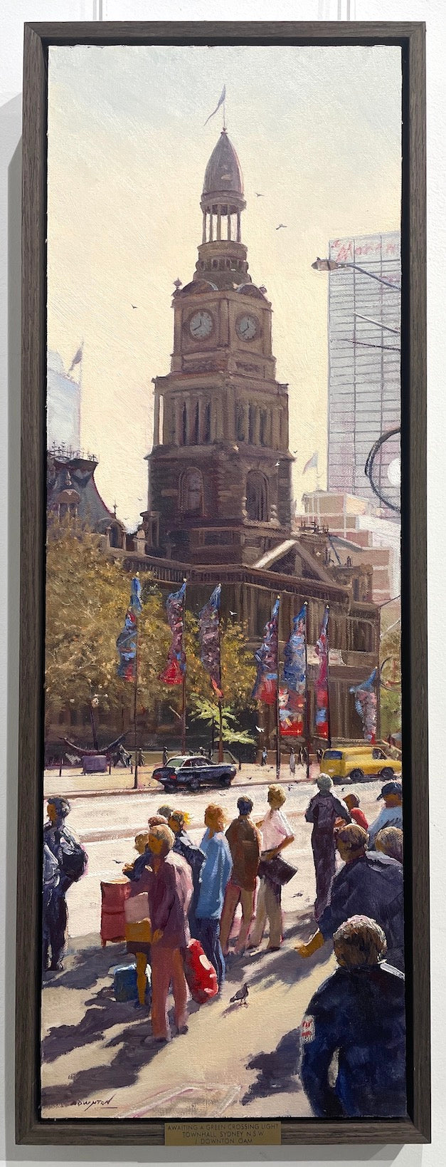 John Downton, Awaiting a Green Crossing Light, Town Hall, Sydney NSW. Oil on Canvas