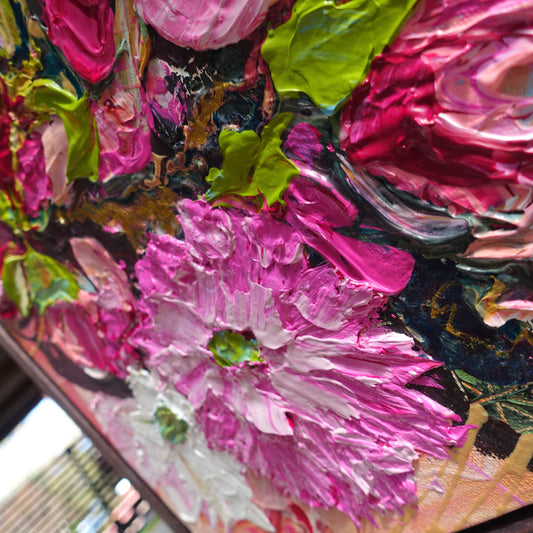 Kerry Bruce, Camelia Crush, Acrylic on Canvas