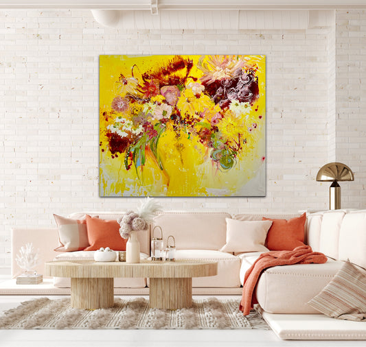 Kerry Bruce,Floral Indulgence, Acrylic on Canvas