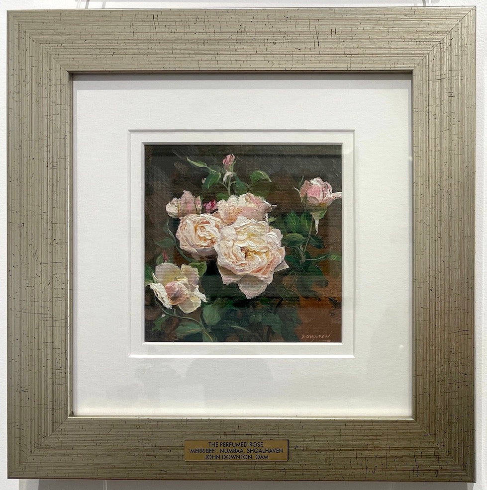 John Downton, The Perfumed Rose. "Meribee", Numbaa, Shoalhaven. Oil on Canvas