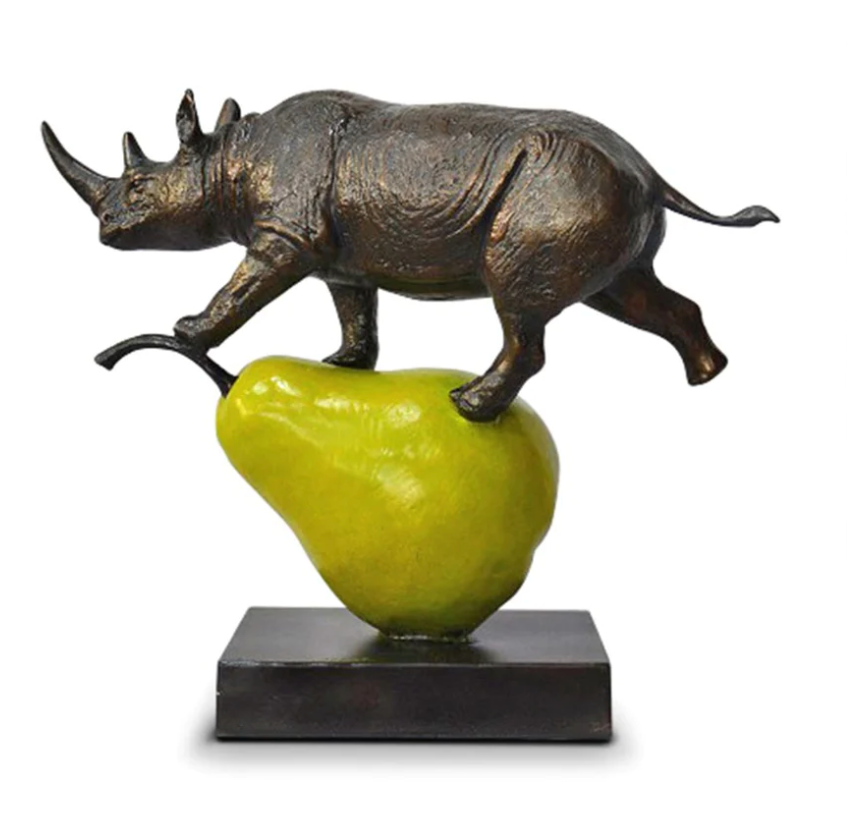 Gillie and Marc, The Rhino was just pearfect, Bronze Sculpture #10