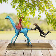 Load image into Gallery viewer, Gillie and Marc, They Loved a wild adventure every day of the week, Bronze Sculpture