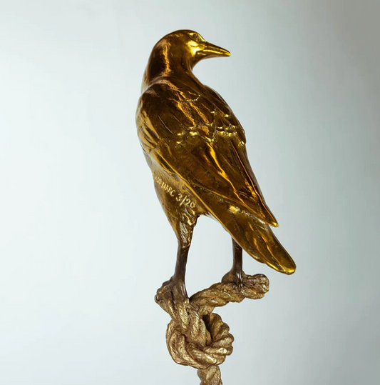 Gillie and Marc, Simon, the Magpie on short rope, Bronze Sculpture #8/10