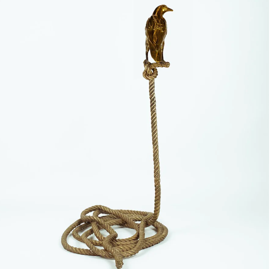 Gillie and Marc, Simon, the Magpie on short rope, Bronze Sculpture #8/10