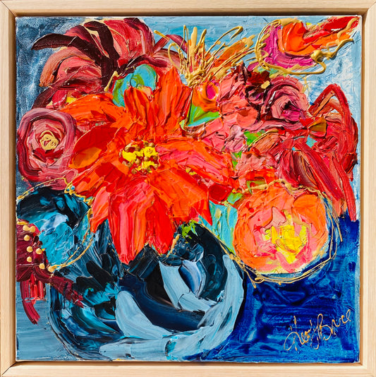 Kerry Bruce, Pointsettia, acrylic on canvas