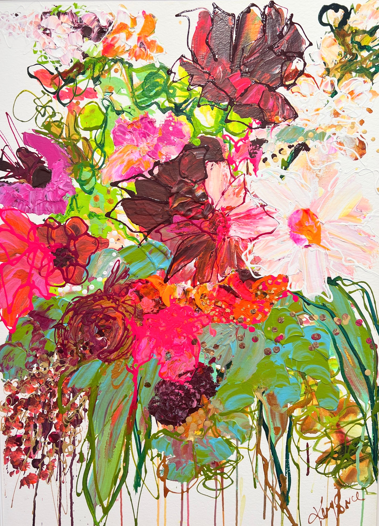 Kerry Bruce, Blooming Beauty, Acrylic on 500gsm Art Paper