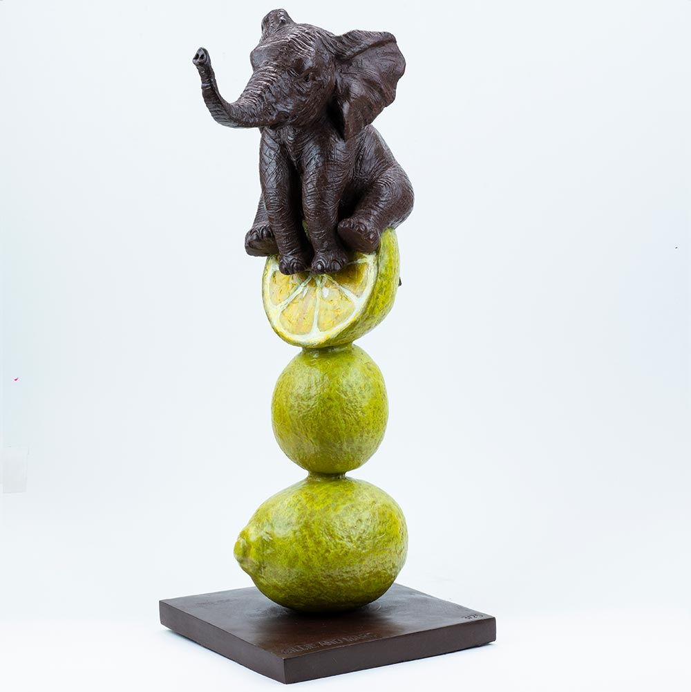 Gillie and Marc, Elephants Love Lemons, Bronze Sculpture #15/25