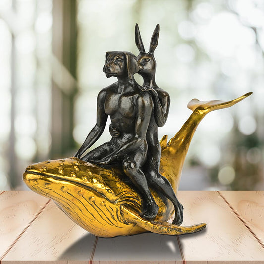 Gillie and Marc, They were the Whale Riders, Bronze sculpture #9/100