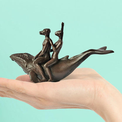 Gillie and Marc, Whale Riders in the Sea, Pocket size Bronze  #33/ 100