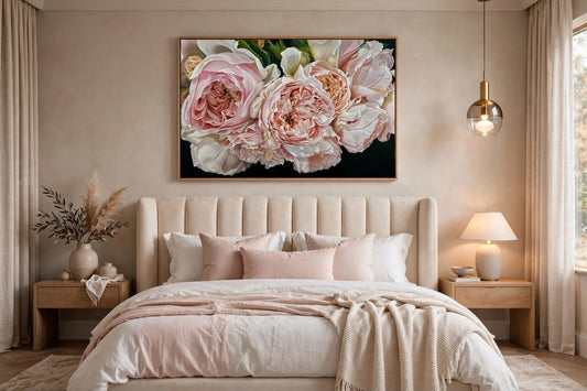 Jen Tucker, Forever in Bloom, Oil on Linen, Oak Float Frame