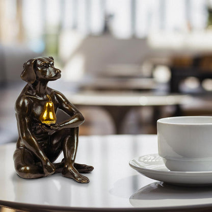 Gillie and Marc, Dogman grew a Pear, Bronze with gold Patina- Limited Edition #17 /25 sculpture