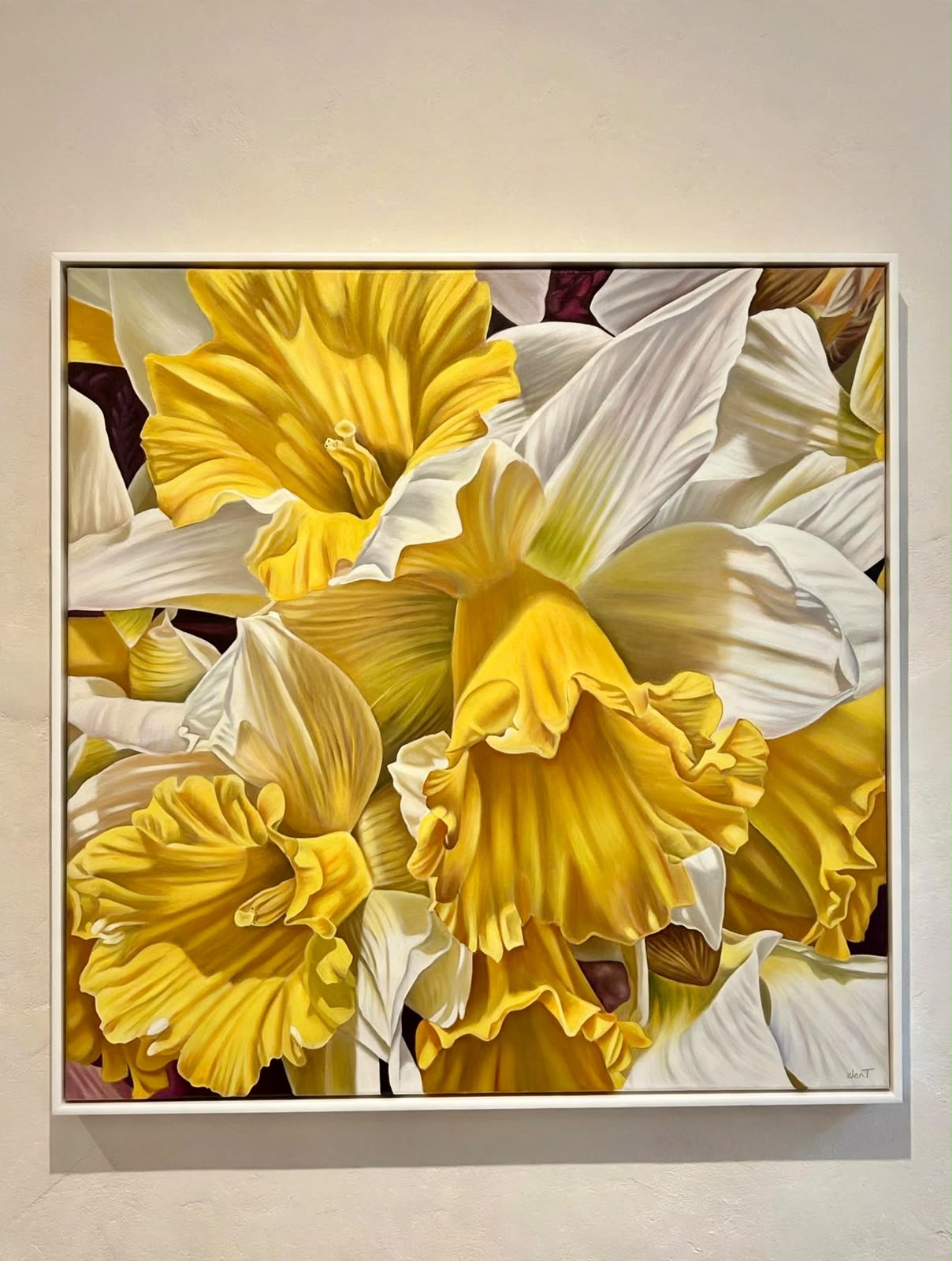 Jen Tucker, Essence of Spring, Oil on Canvas, white Oak Frame