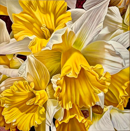 Jen Tucker, Essence of Spring, Oil on Canvas, white Oak Frame