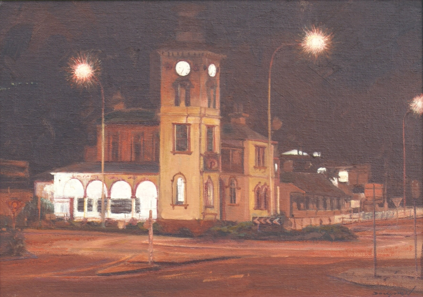 John Downton, Embrace of Night, Kiama Post Office NSW, Oil Painting