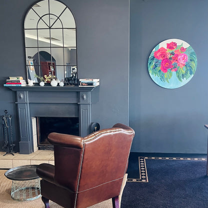 Kerry Bruce, Peonies, Acrylic on Board