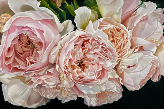Jen Tucker, Forever in Bloom, Oil on Linen, Oak Float Frame