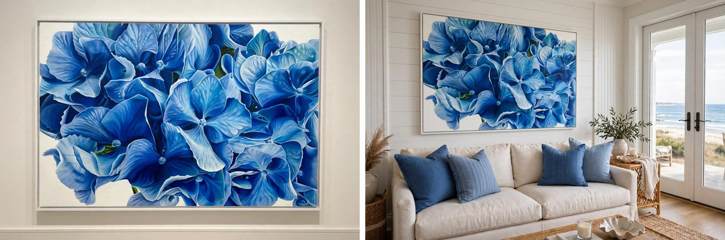Jen Tucker, Petals of the Ocean, Oil on Canvas, Oak Float Frame