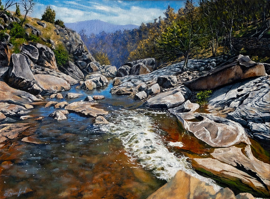 Daniel Beresford, Adelong Falls, Oil on Canvas