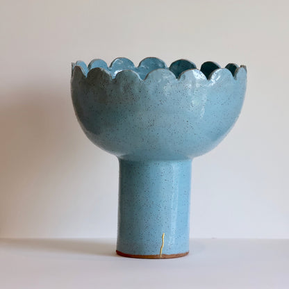 Shellie Christian, Stories that take Shape Blue flower Art Vessel - Hand sculpted art vessel