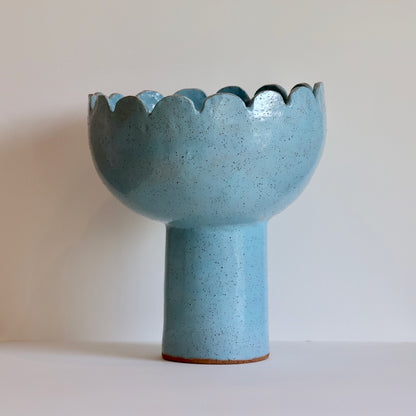 Shellie Christian, Stories that take Shape Blue flower Art Vessel - Hand sculpted art vessel