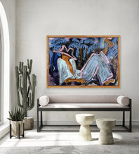 Load image into Gallery viewer, Pav Spencer,  By Lantern Light Shadows Danced,  Mixed Media on Canvas
