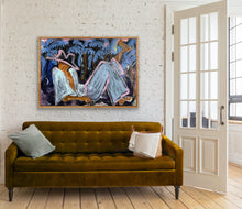 Load image into Gallery viewer, Pav Spencer,  By Lantern Light Shadows Danced,  Mixed Media on Canvas
