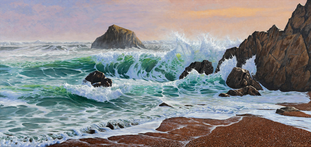 Daniel Beresford, Coastal Reverie at Dawn, Oil on Linen