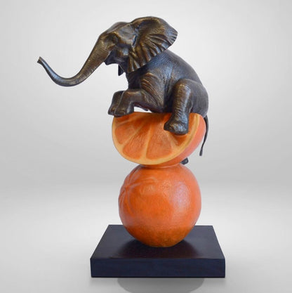 Gillie and Marc, Elephant Loves Oranges, Bronze Sculpture #1/30