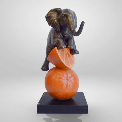 Gillie and Marc, Elephant Loves Oranges, Bronze Sculpture #1/30
