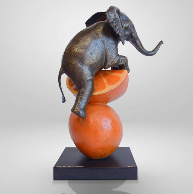 Gillie and Marc, Elephant Loves Oranges, Bronze Sculpture #1/30