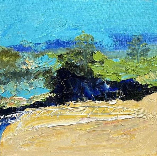 Abstract painting of the beach at Gerroa NSW.
