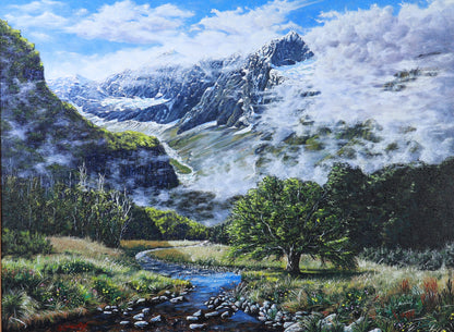 Daniel Beresford, Glacial river, Oil on Canvas