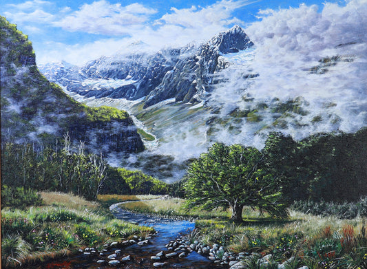 Daniel Beresford, Glacial river, Oil on Canvas