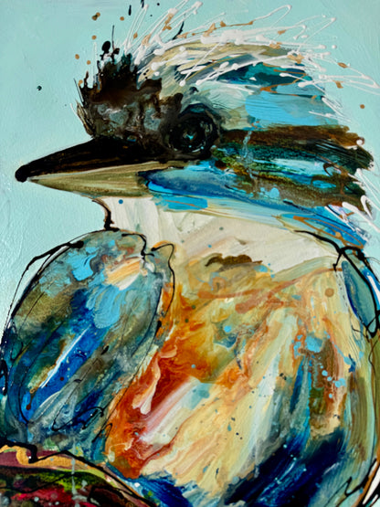 Kerry Bruce, Karly Kookaburra, Acrylic on 500gsm Art Paper