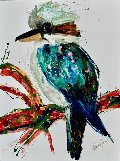 Kerry Bruce, Jack Kookaburra, Acrylic on 500gsm Art Paper